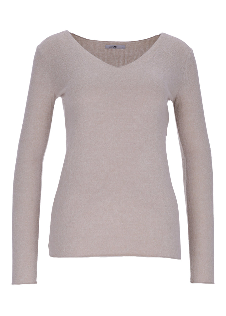 Hailys Langarm Shirt Damen beige