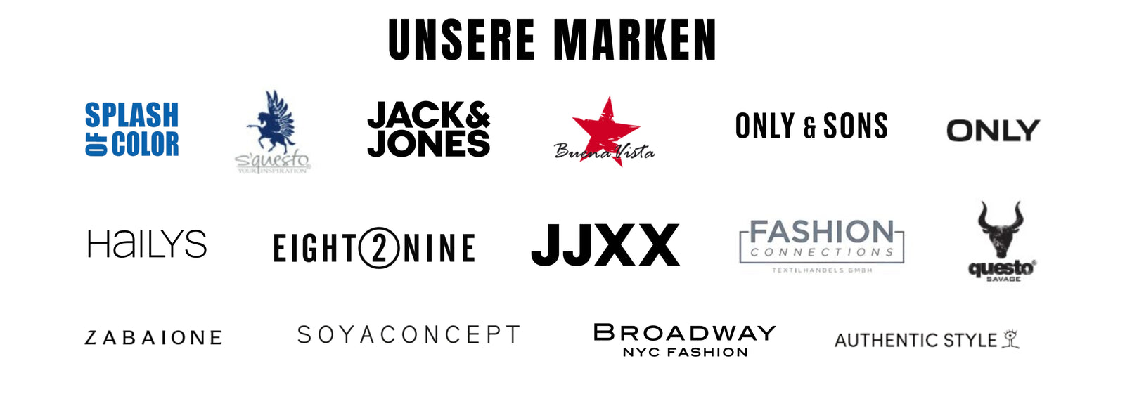 Logos unserer meist vertretenen Marken