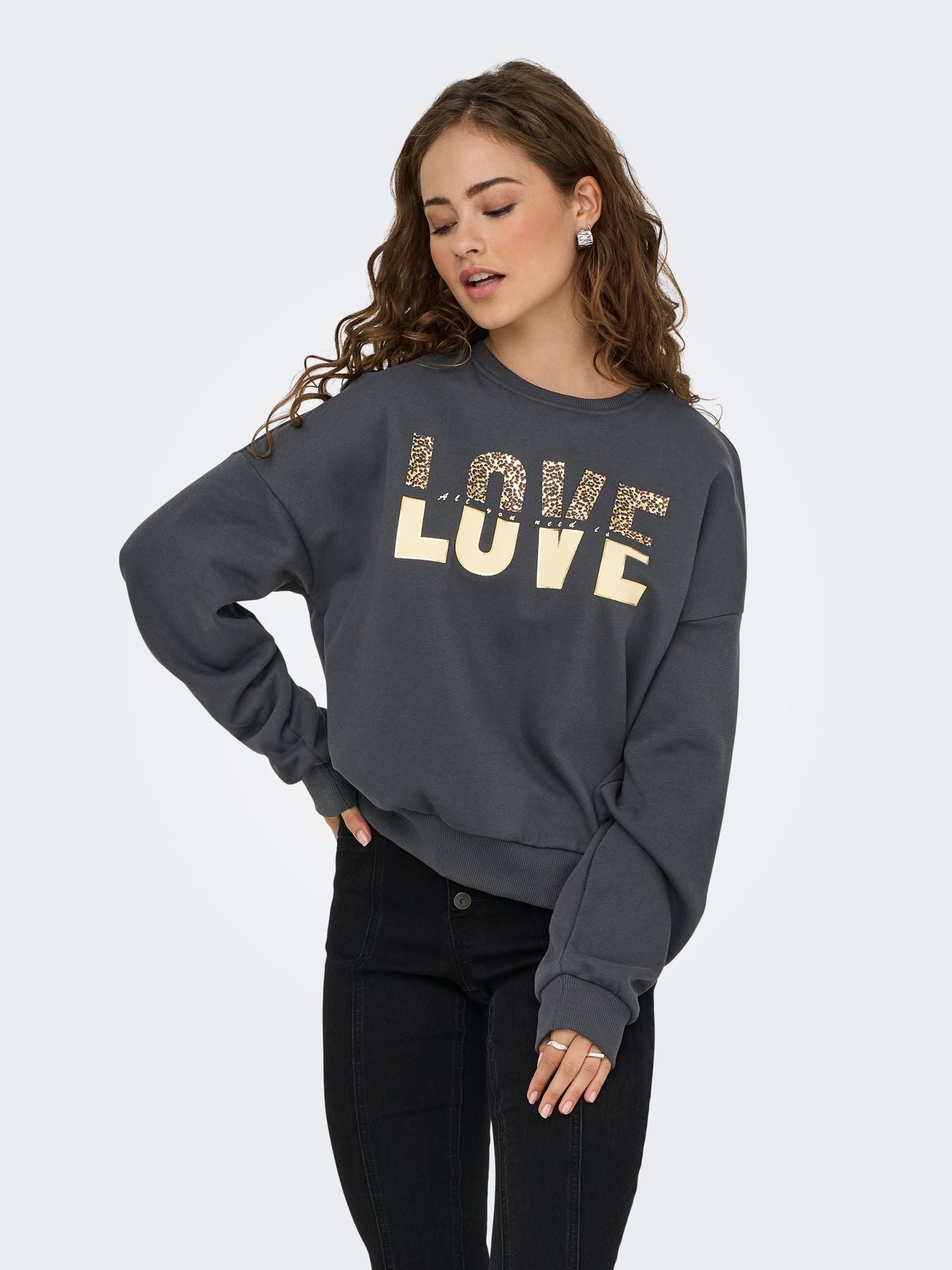 Damen ONLTAMMIE L/S LEO PRINT O-NECK SWT