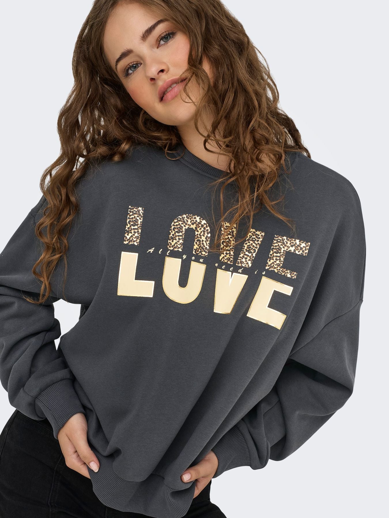 Damen ONLTAMMIE L/S LEO PRINT O-NECK SWT