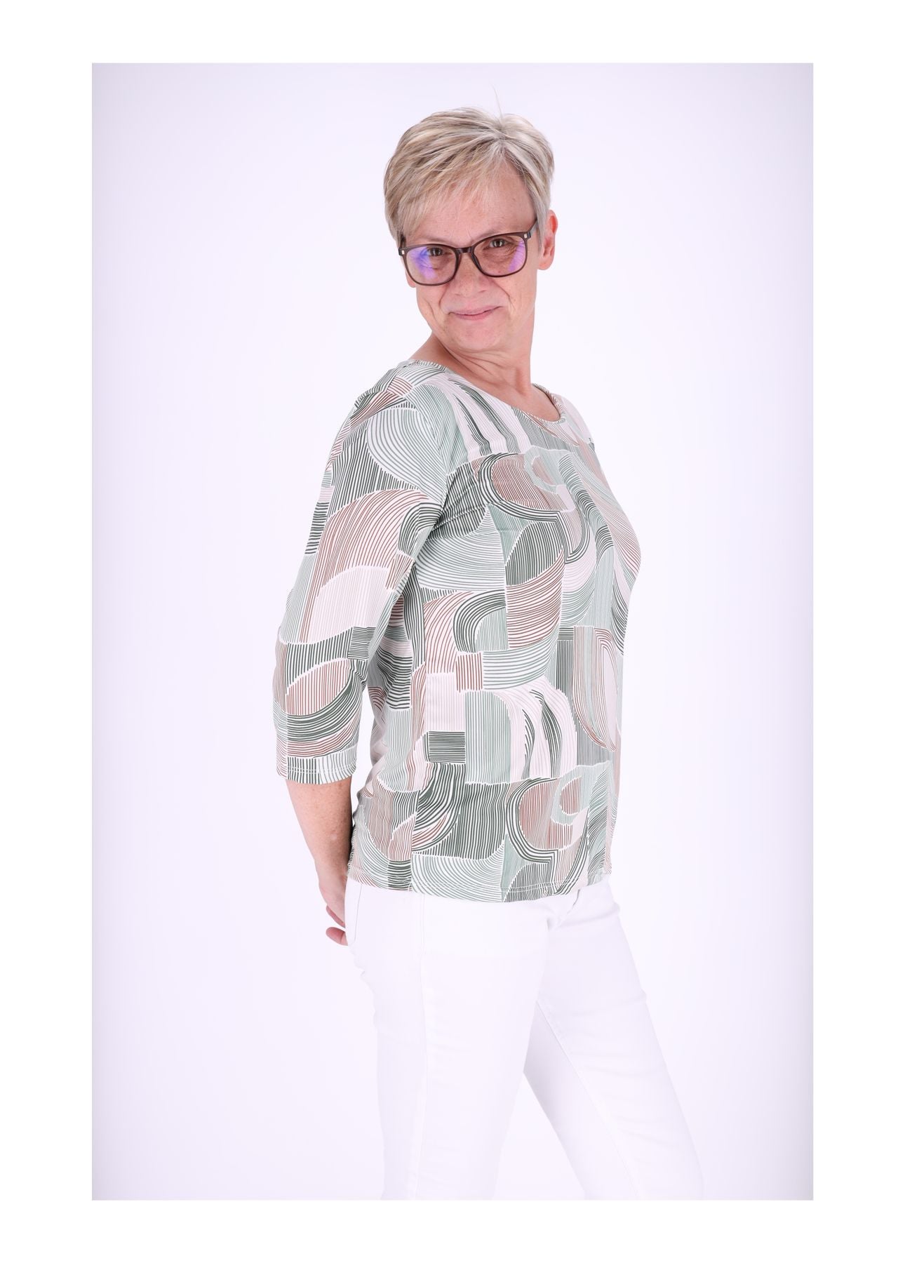 Damen Shirt 3/4 Arm AOP