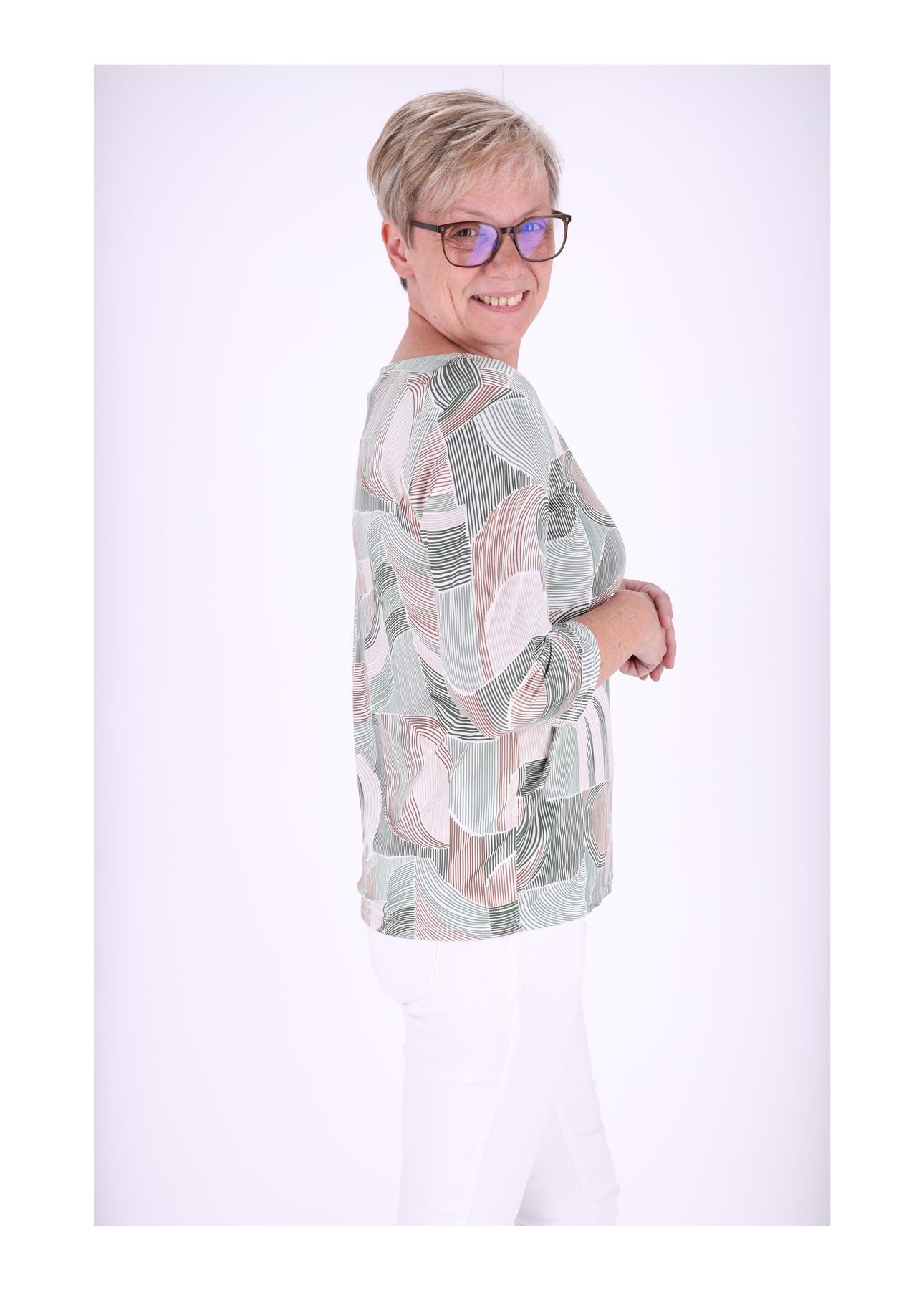 Damen Shirt 3/4 Arm AOP