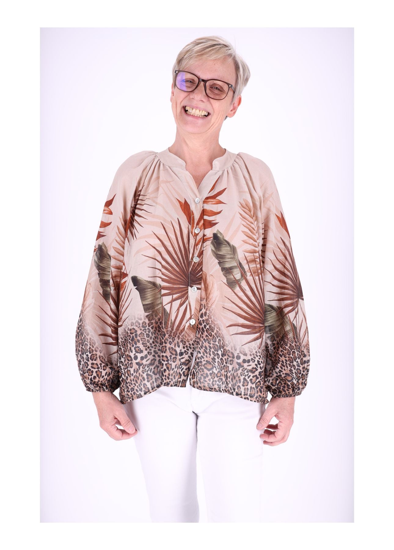 Blusenshirt AOP Dschungel