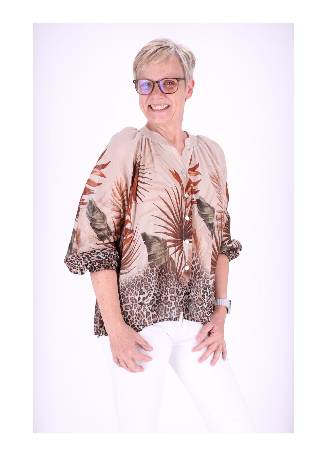 Blusenshirt AOP Dschungel