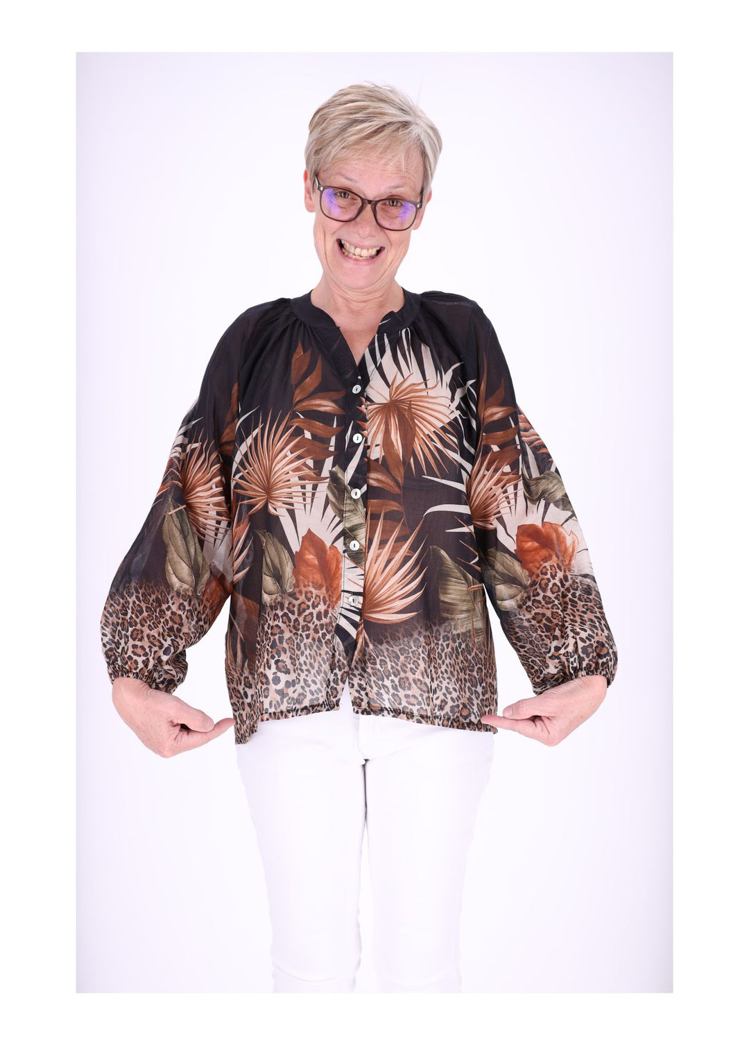 Splash of Color Blusenshirt Dschungel
