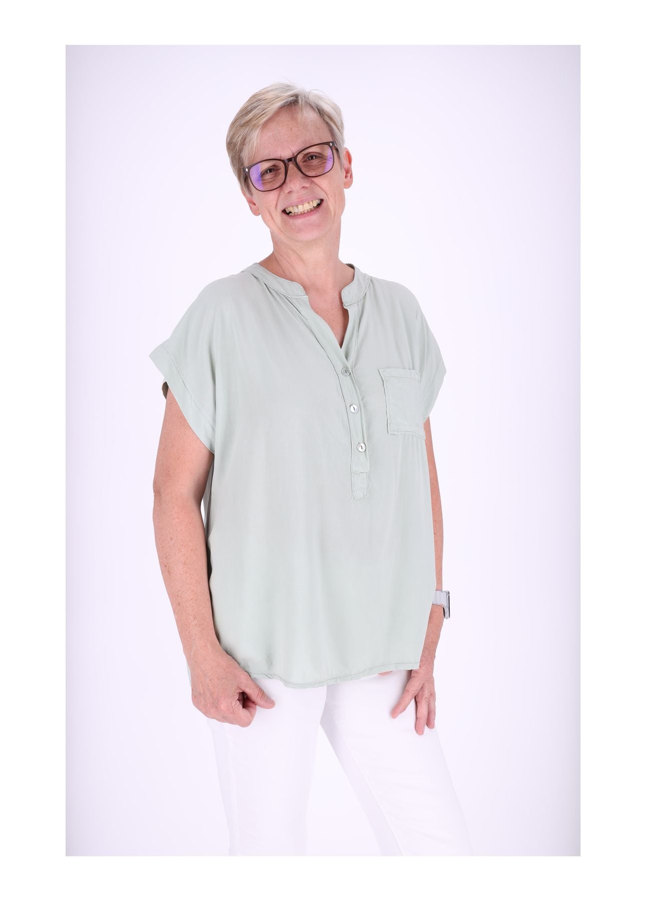 T-Shirt Damen Angeschittene Arme