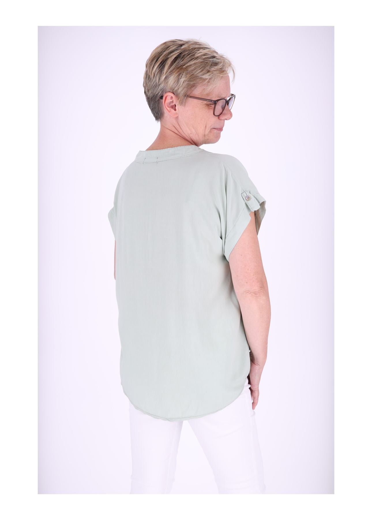 T-Shirt Damen Angeschittene Arme