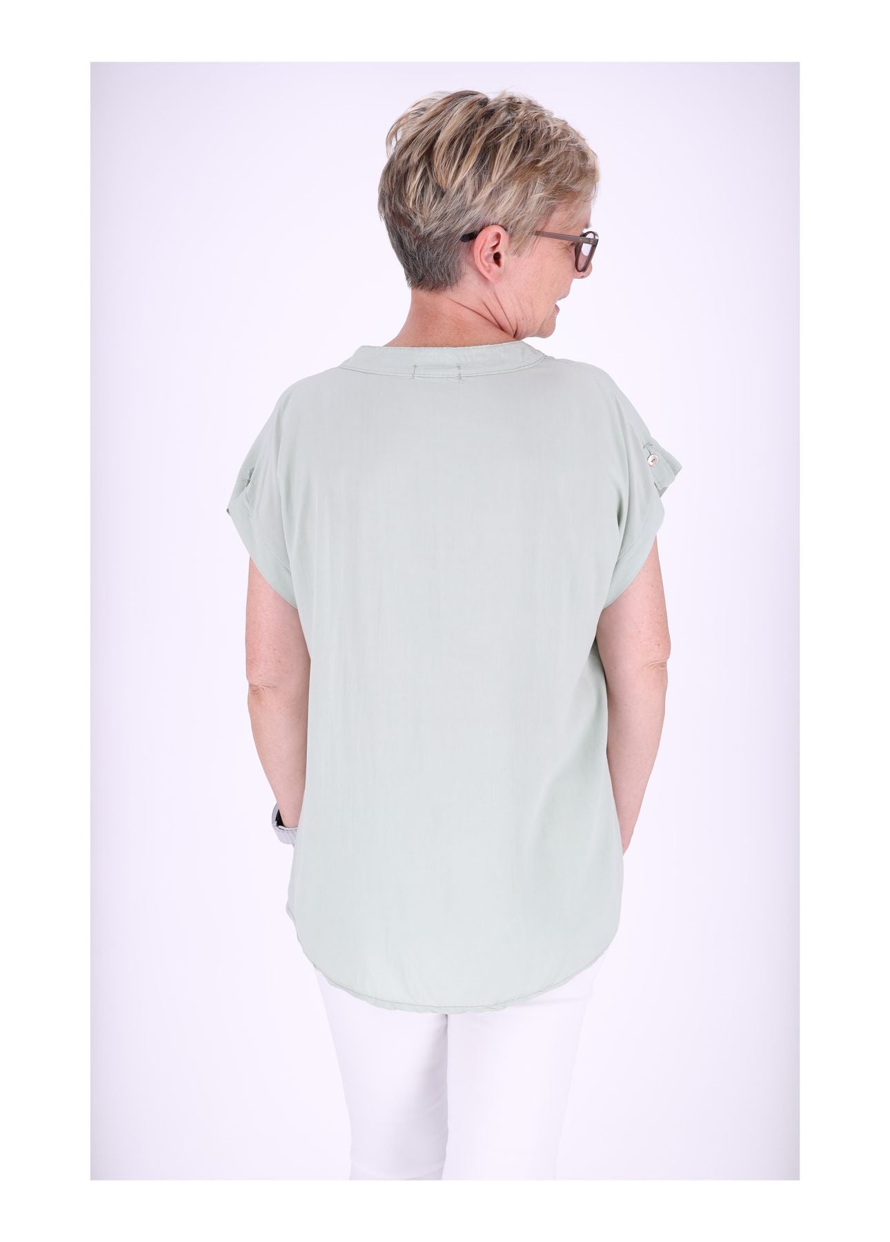 T-Shirt Damen Angeschittene Arme