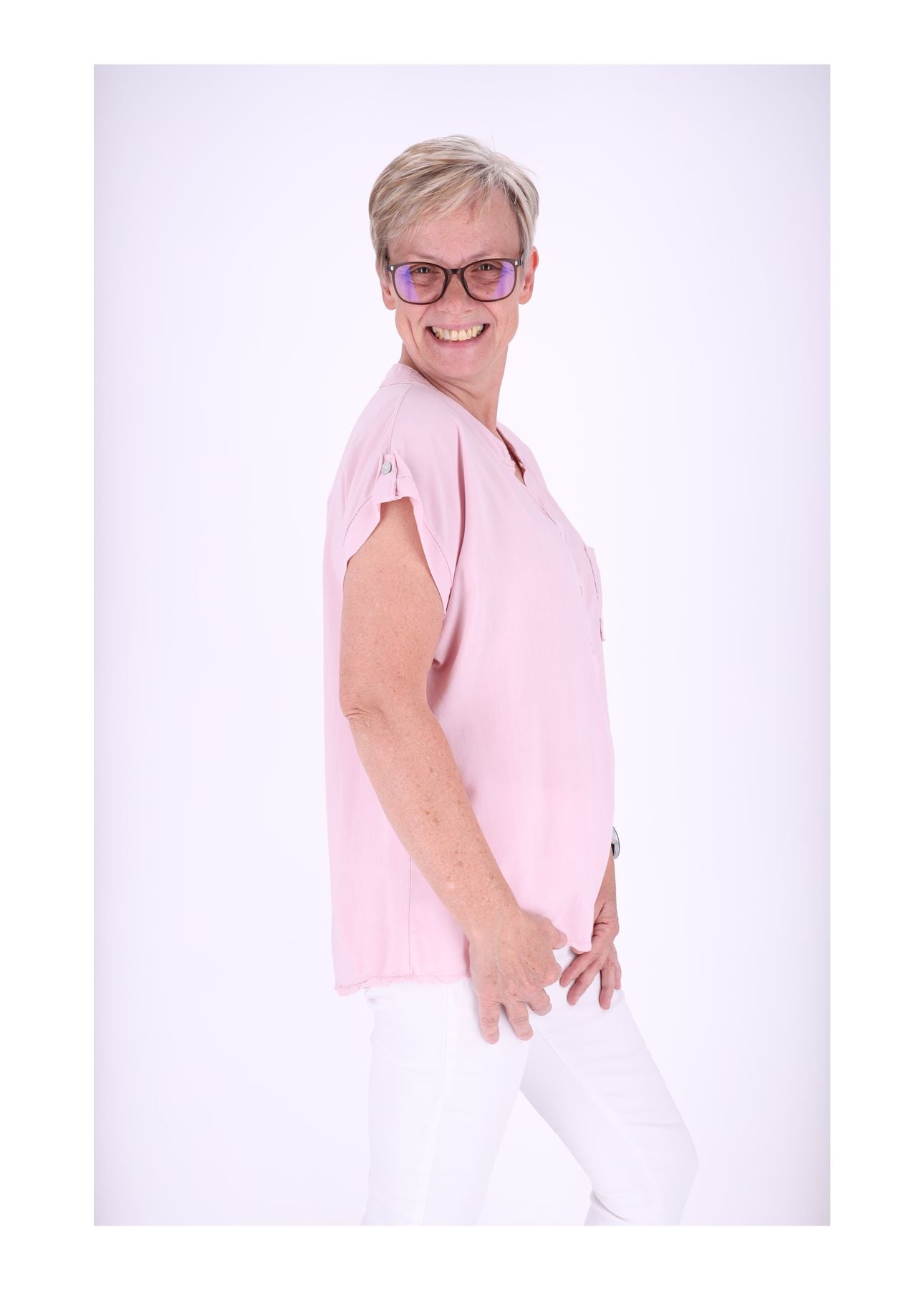 T-Shirt Damen Angeschittene Arme