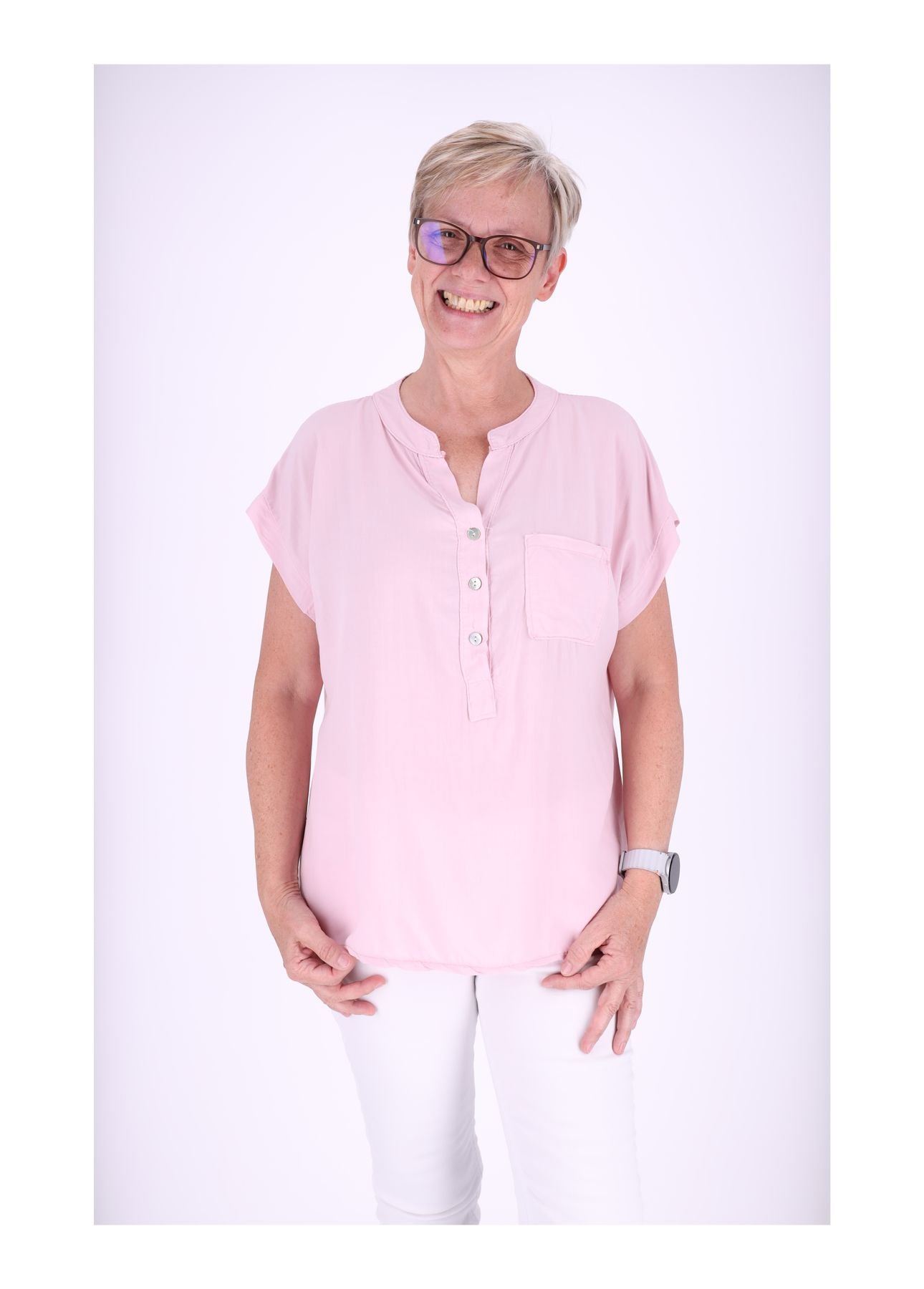 T-Shirt Damen Angeschittene Arme