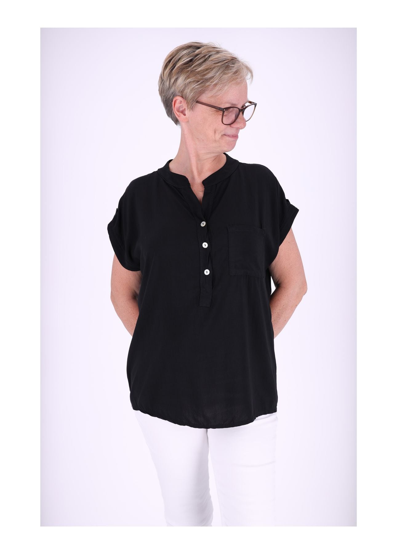 T-Shirt Damen Angeschittene Arme