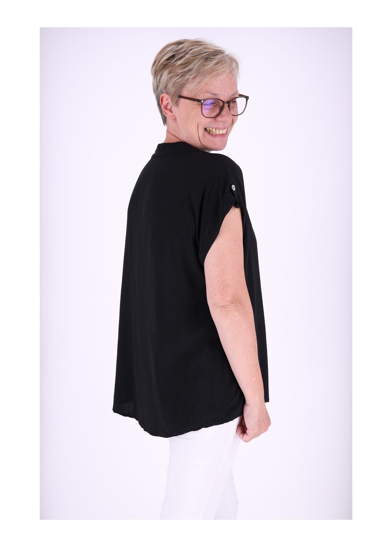 T-Shirt Damen Angeschittene Arme