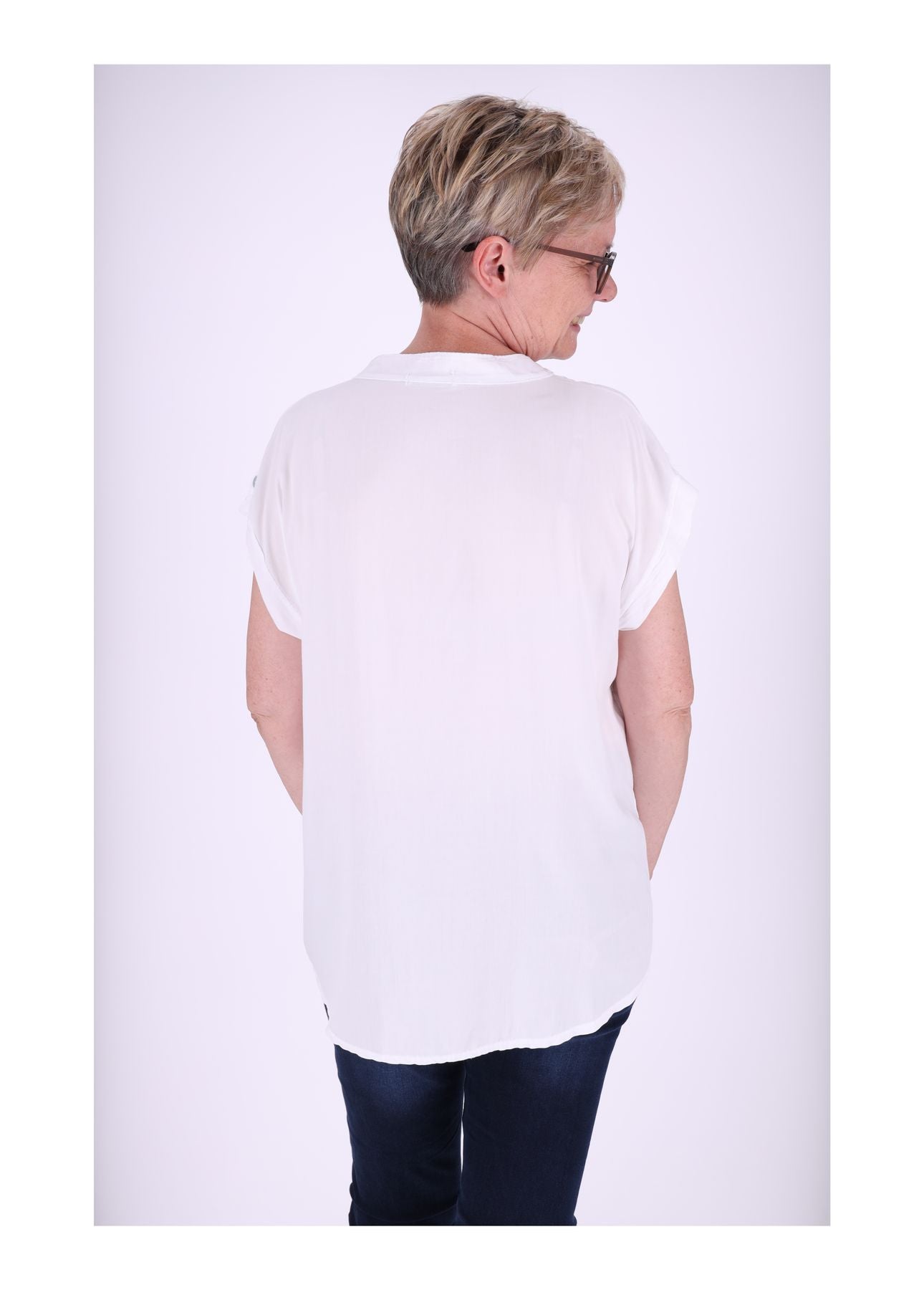 T-Shirt Damen Angeschittene Arme