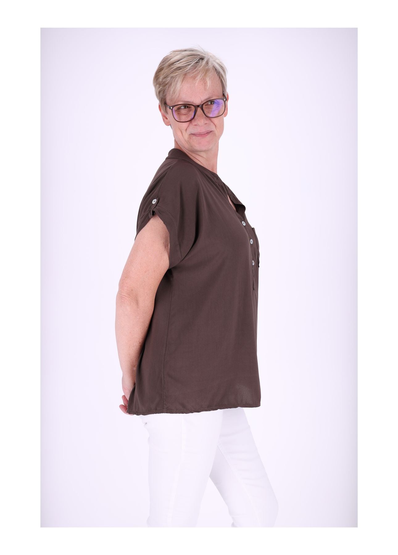 T-Shirt Damen Angeschittene Arme