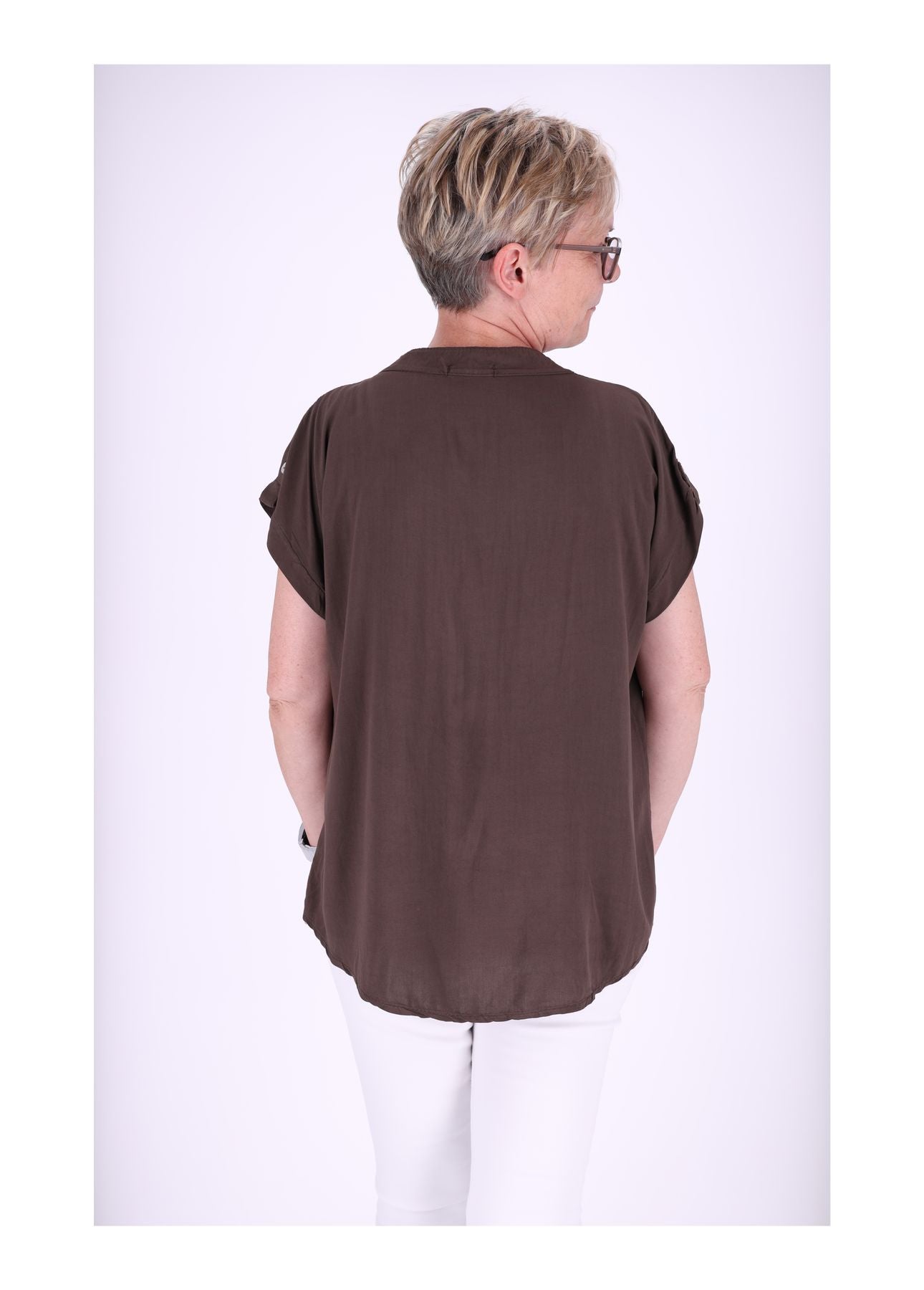 T-Shirt Damen Angeschittene Arme