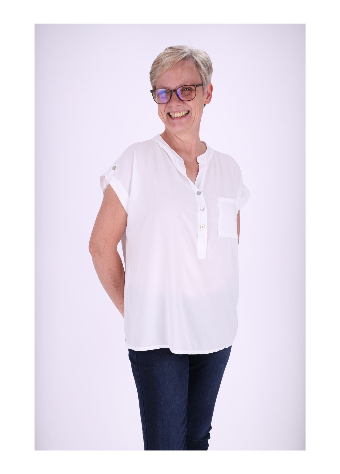 T-Shirt Damen Angeschittene Arme