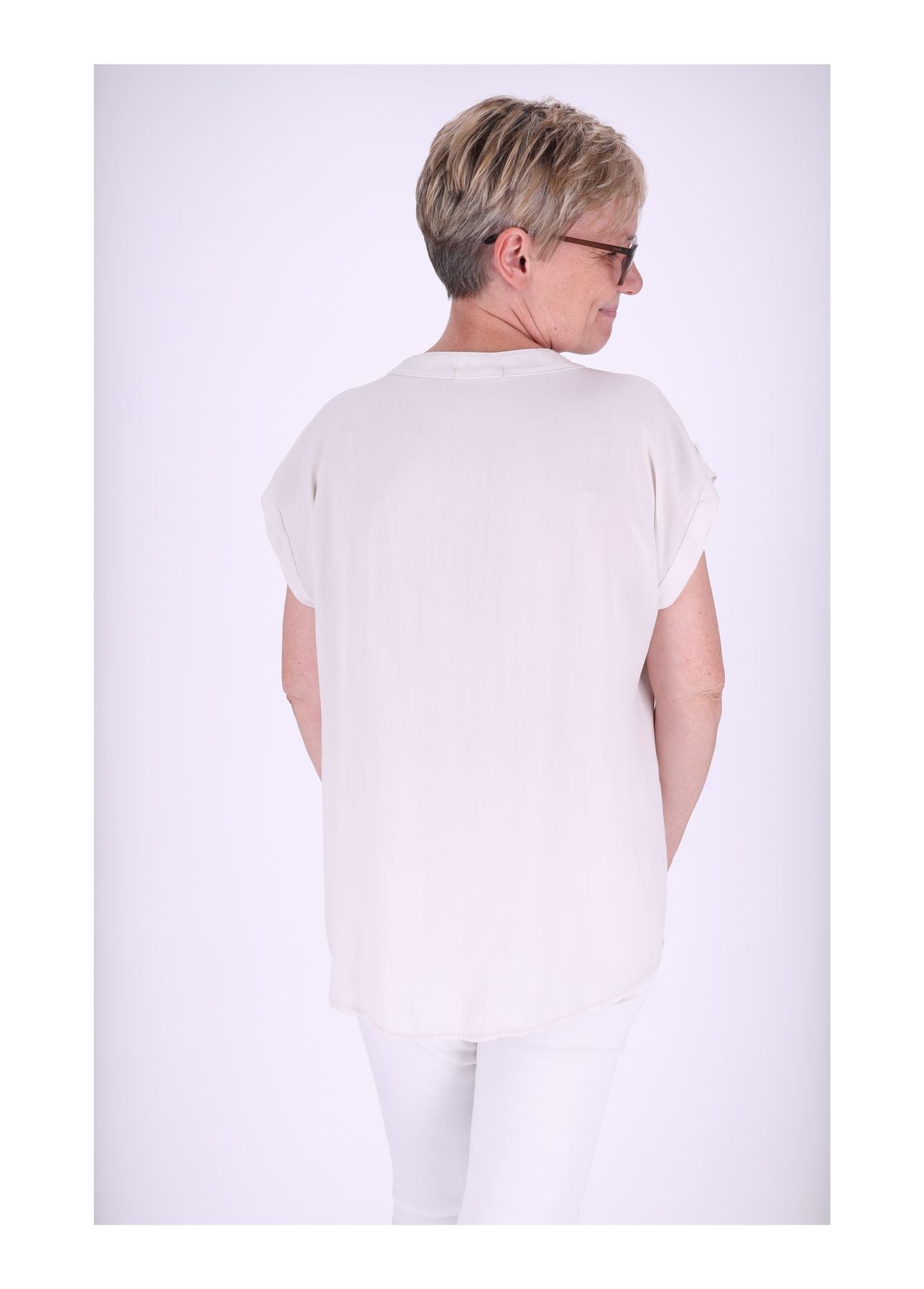 T-Shirt Damen Angeschittene Arme