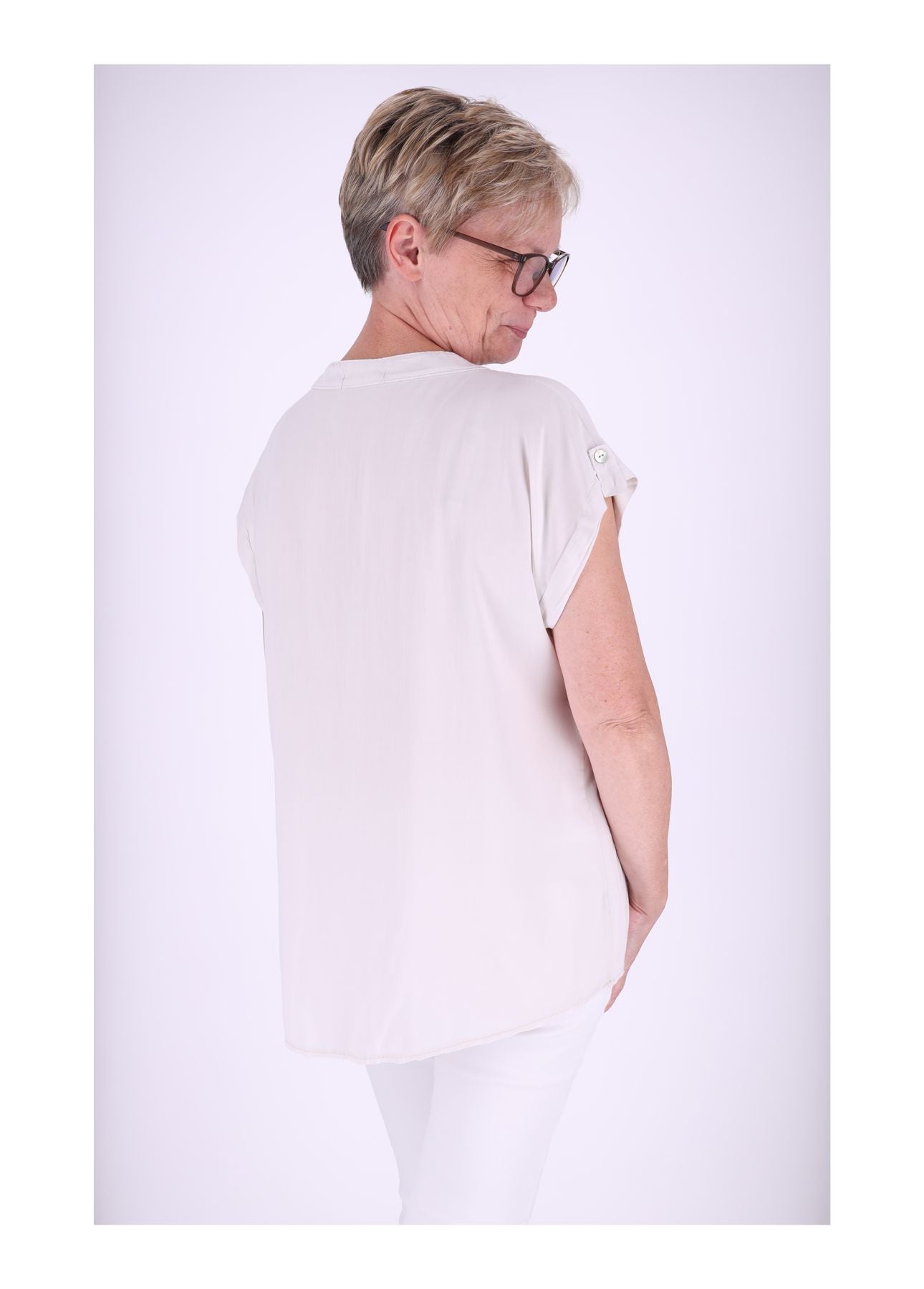 T-Shirt Damen Angeschittene Arme