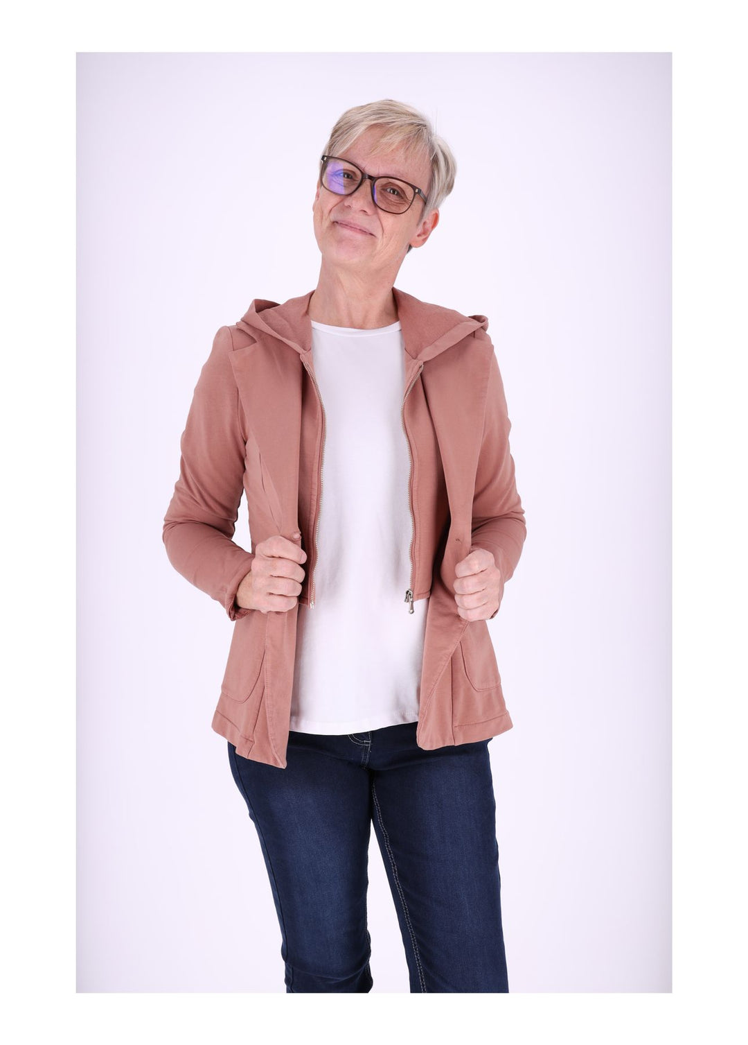 Sweat-Blazer Damen Kapuze