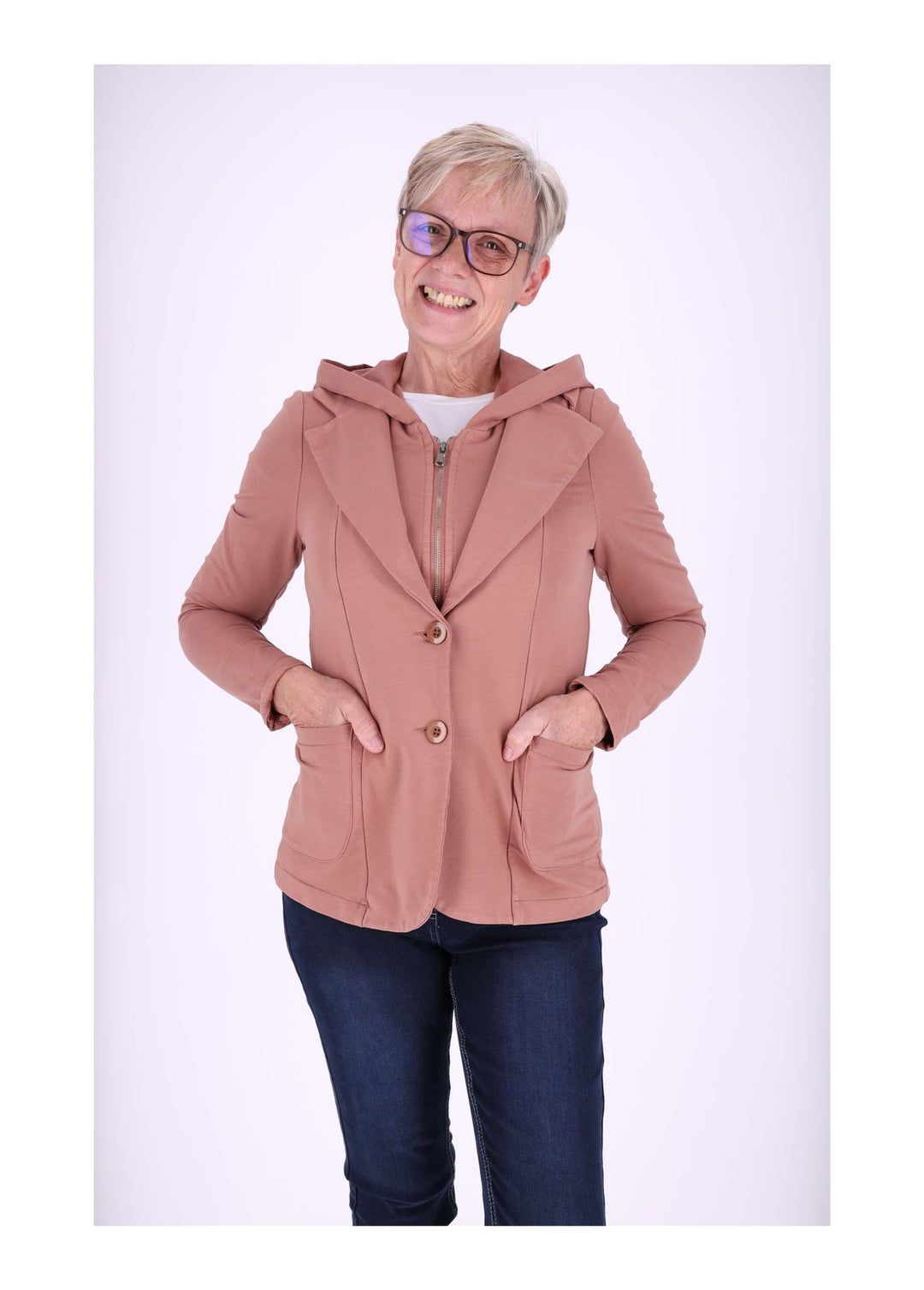 Sweat-Blazer Damen Kapuze