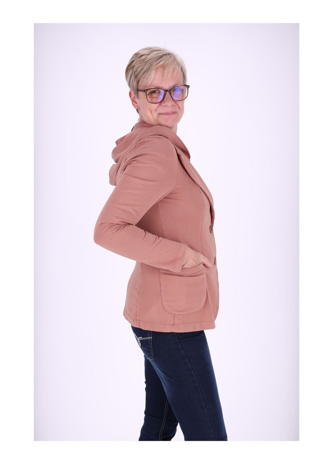 Sweat-Blazer Damen Kapuze