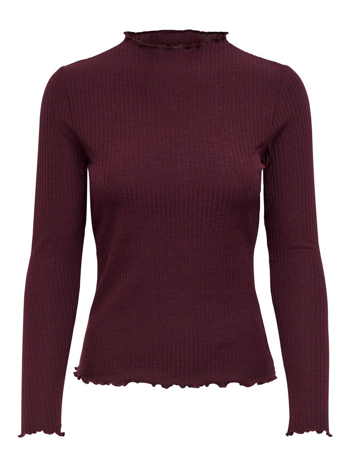 ONLEMMA L/S HIGH NECK TOP NOOS JRS Madder Brown