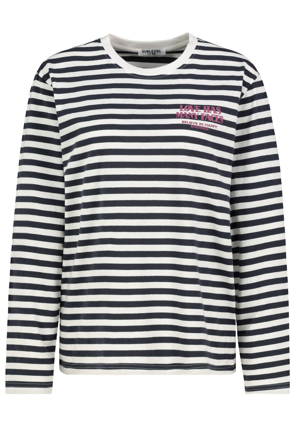 DOB langarm T-shirt, lockerer Schni