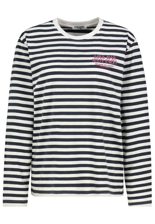 DOB langarm T-shirt, lockerer Schni