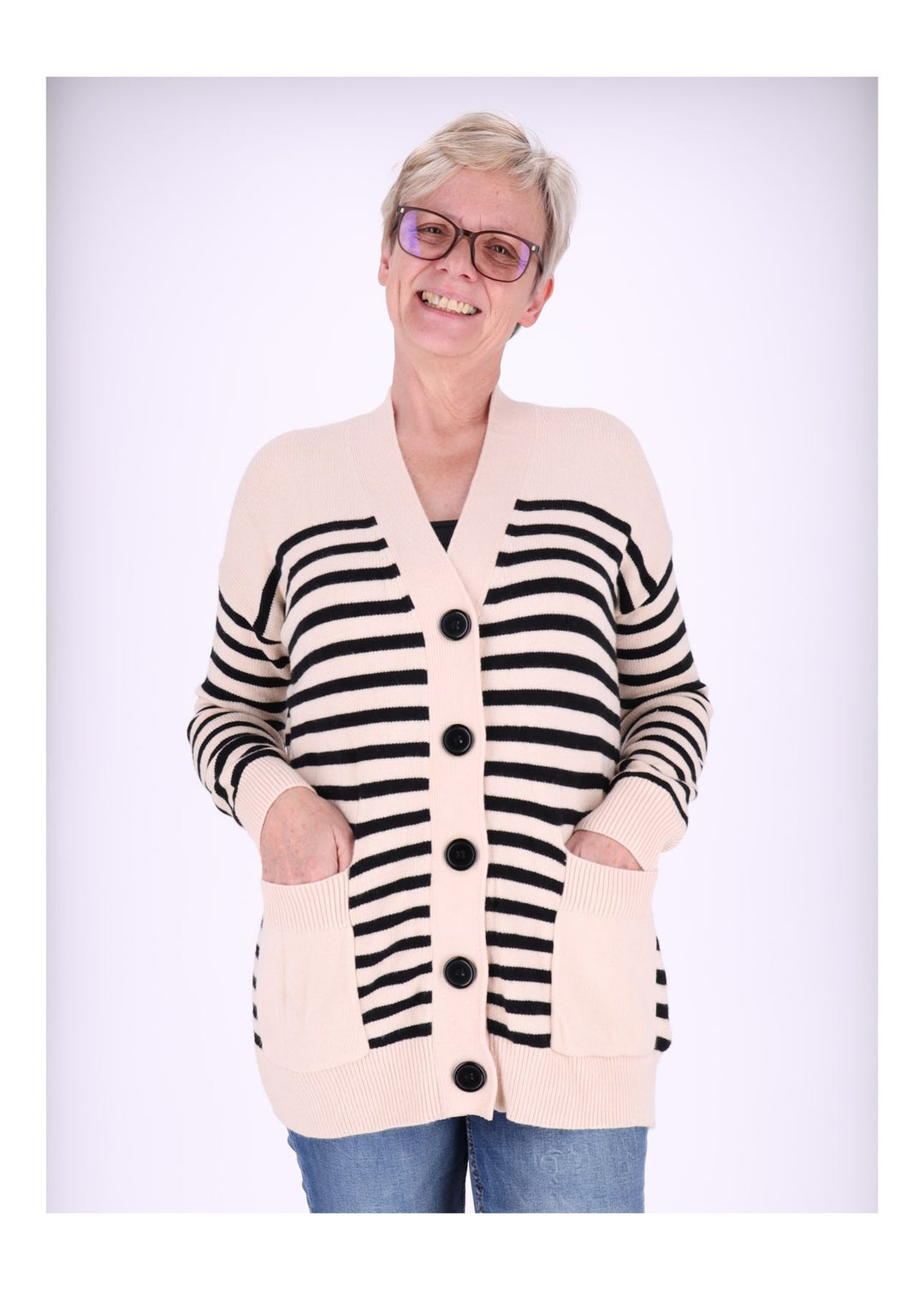 Strickjacke Ringel Damen