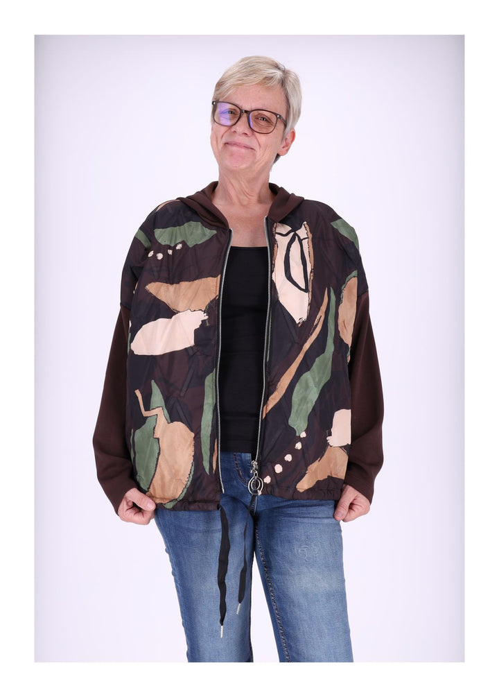 Sweatjacke gesteppt Print