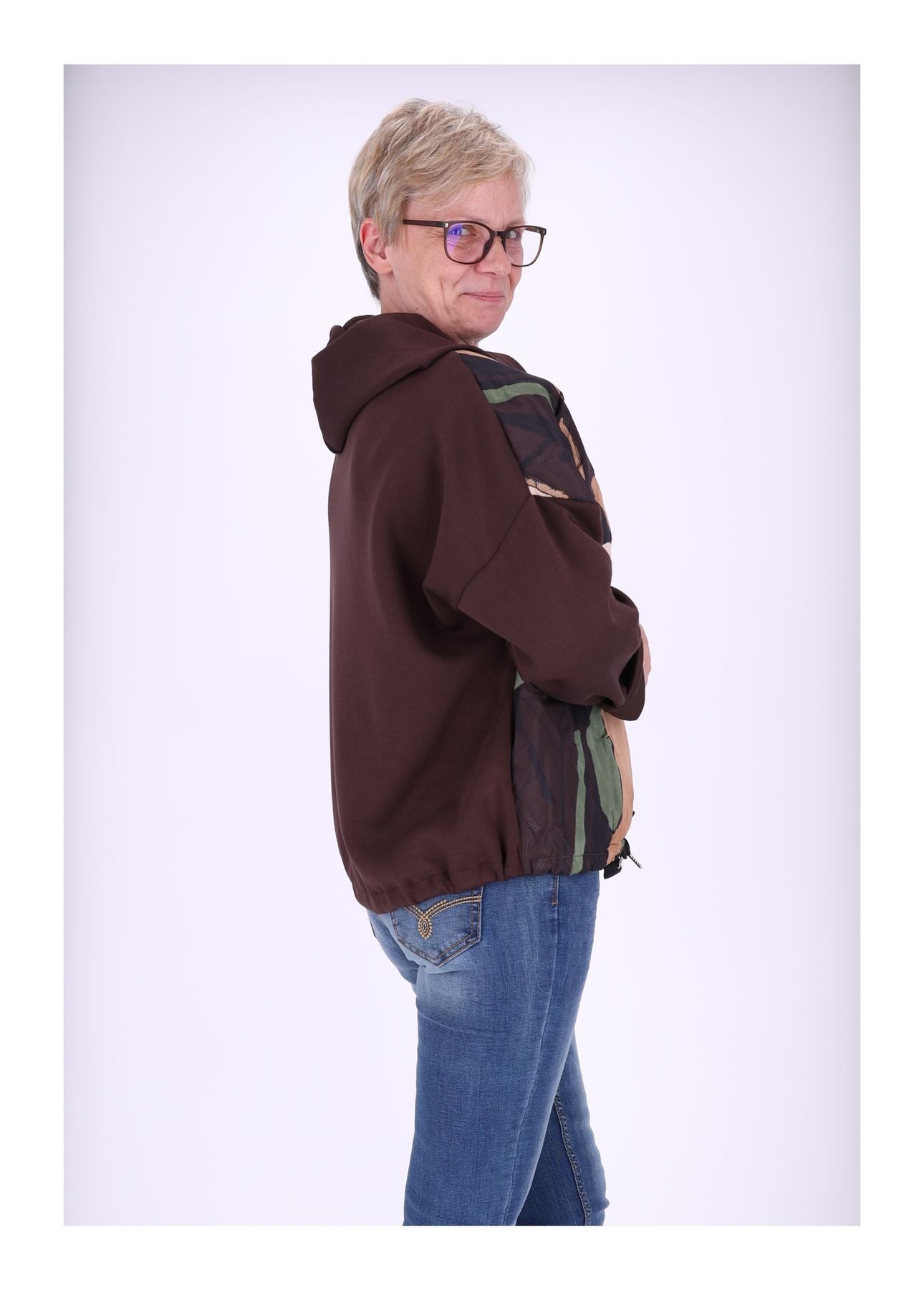 Sweatjacke gesteppt Print