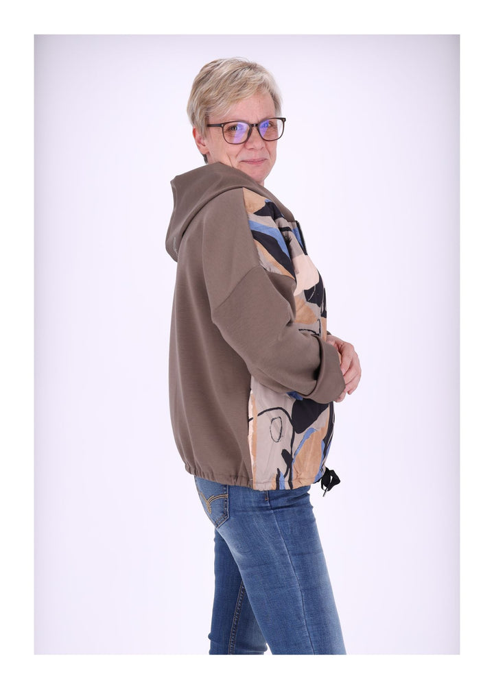 Sweatjacke gesteppt Print
