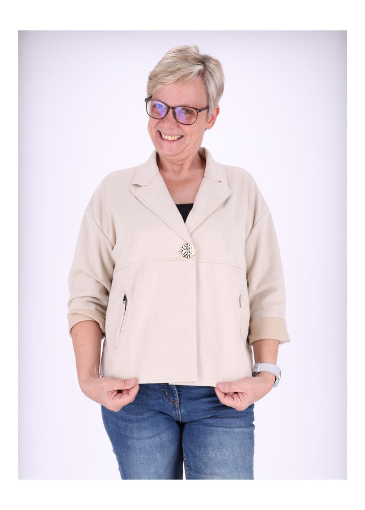 Damen Fakelederjacke Boxy