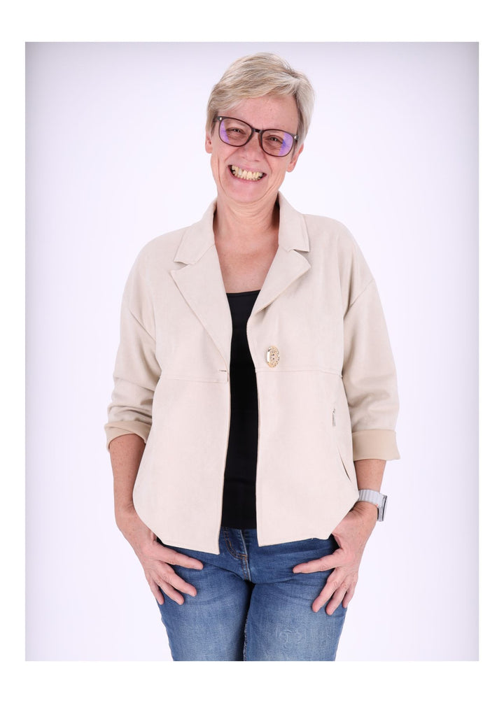 Damen Fakelederjacke Boxy