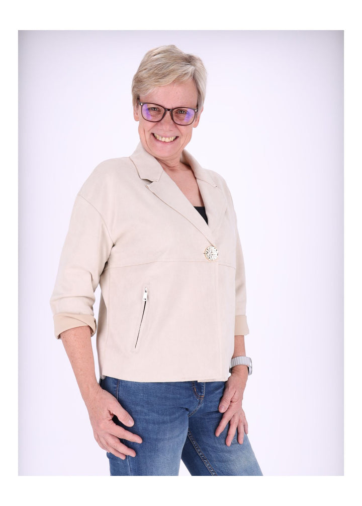 Damen Fakelederjacke Boxy