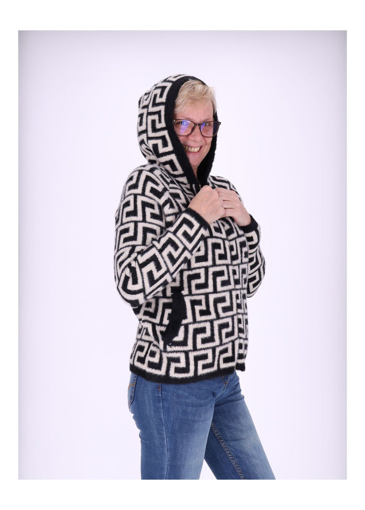 Strickjacke Damen Kapuze Reißverschluss