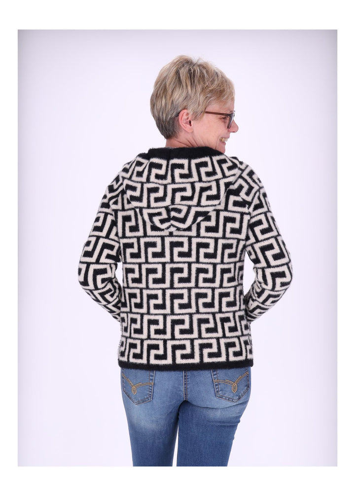 Strickjacke Damen Kapuze Reißverschluss