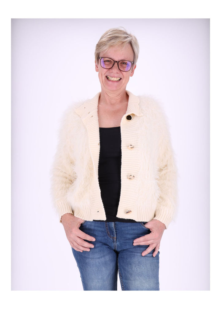 Strickjacke Damen Boa-Style