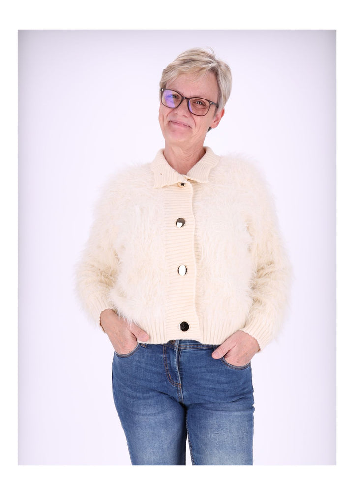 Strickjacke Damen Boa-Style