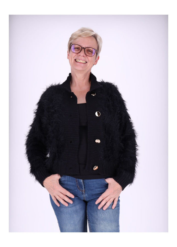 Strickjacke Damen Boa-Style