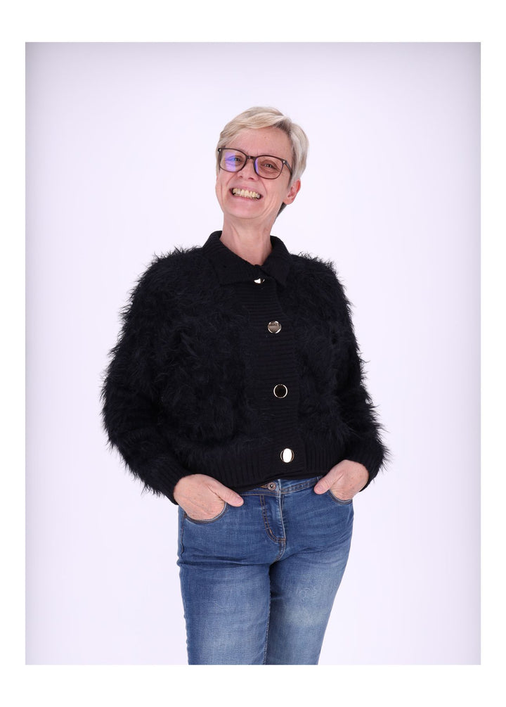 Strickjacke Damen Boa-Style