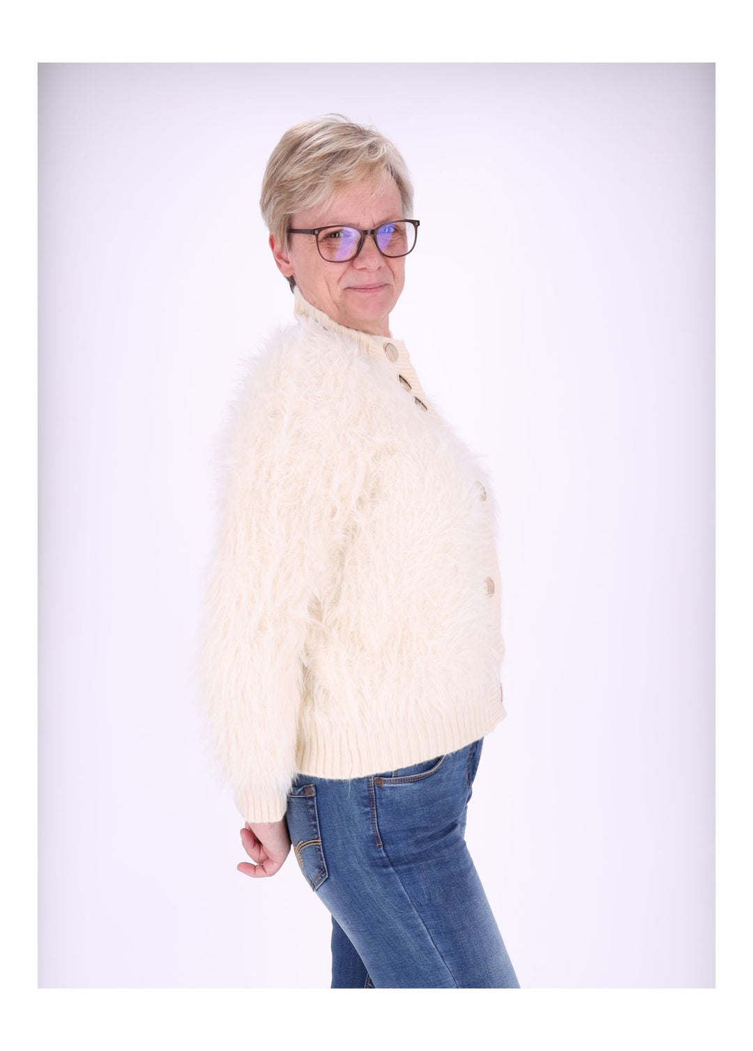 Strickjacke Damen Boa-Style