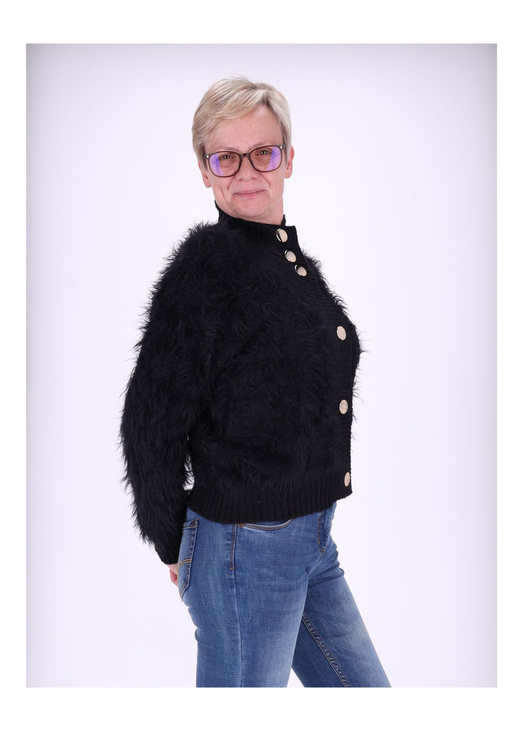 Strickjacke Damen Boa-Style