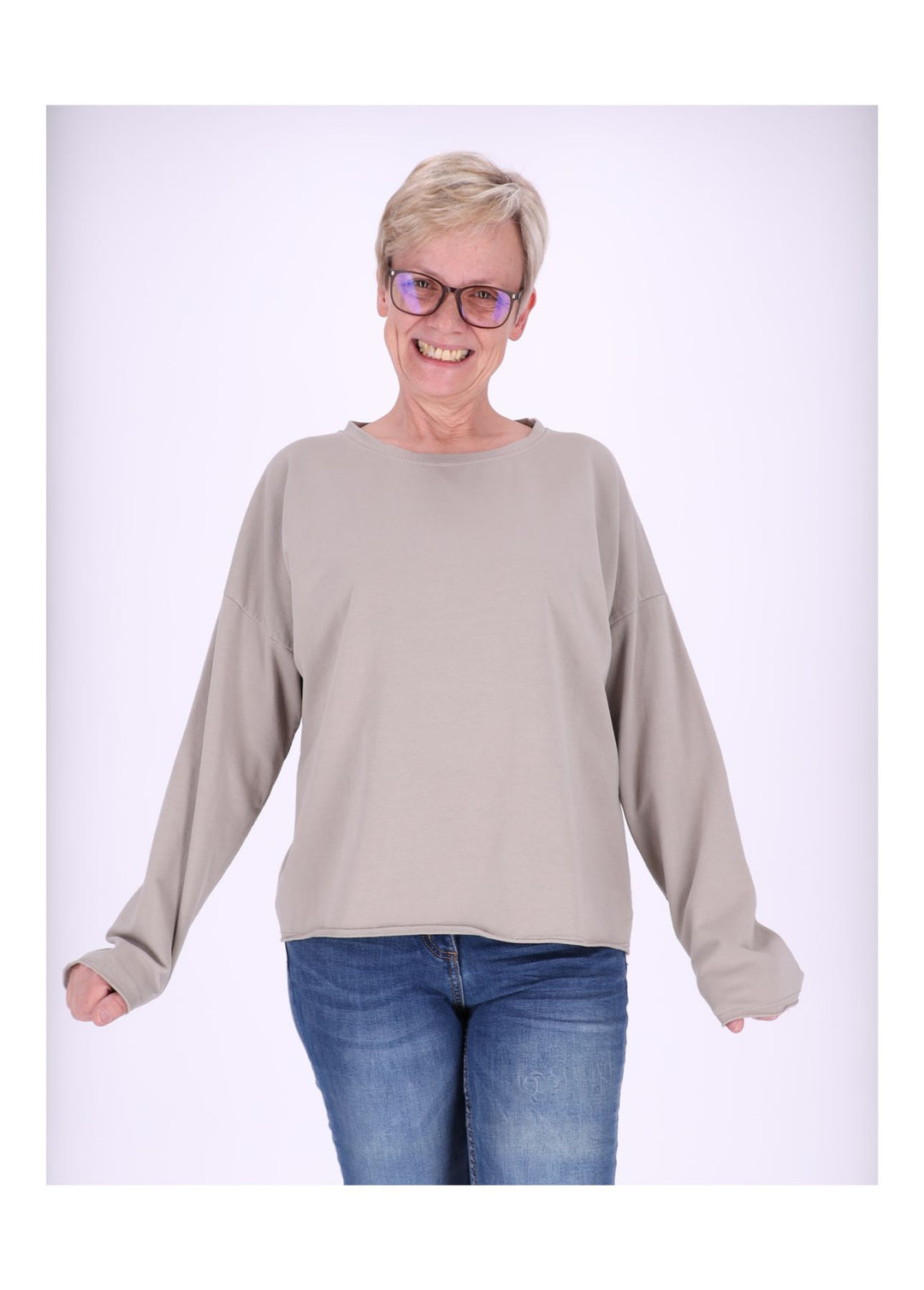 Splash of Color Sweatshirt Damen Raglanärmel
