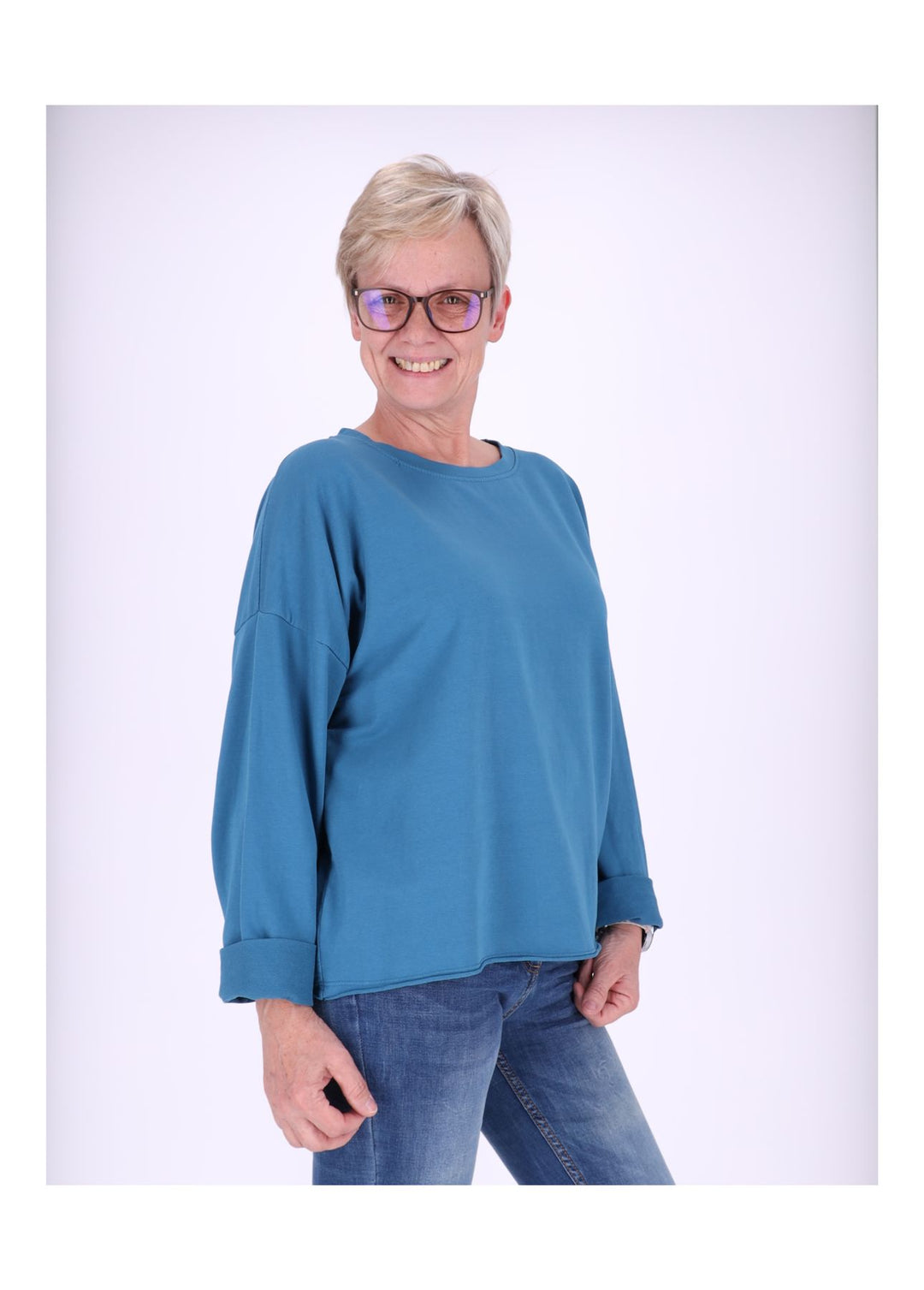 Splash of Color Sweatshirt Damen Raglanärmel