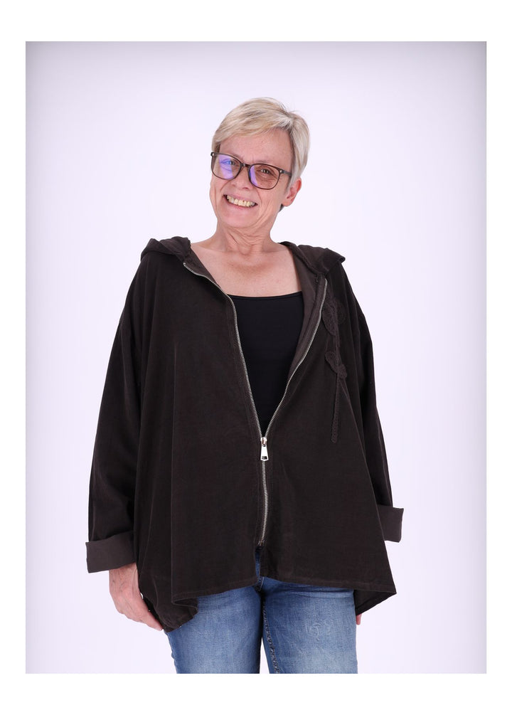 Sweatjacke Damen Kapuze Babycord