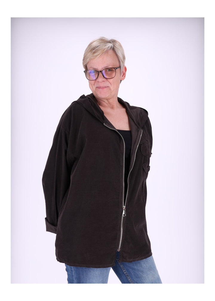 Sweatjacke Damen Kapuze Babycord