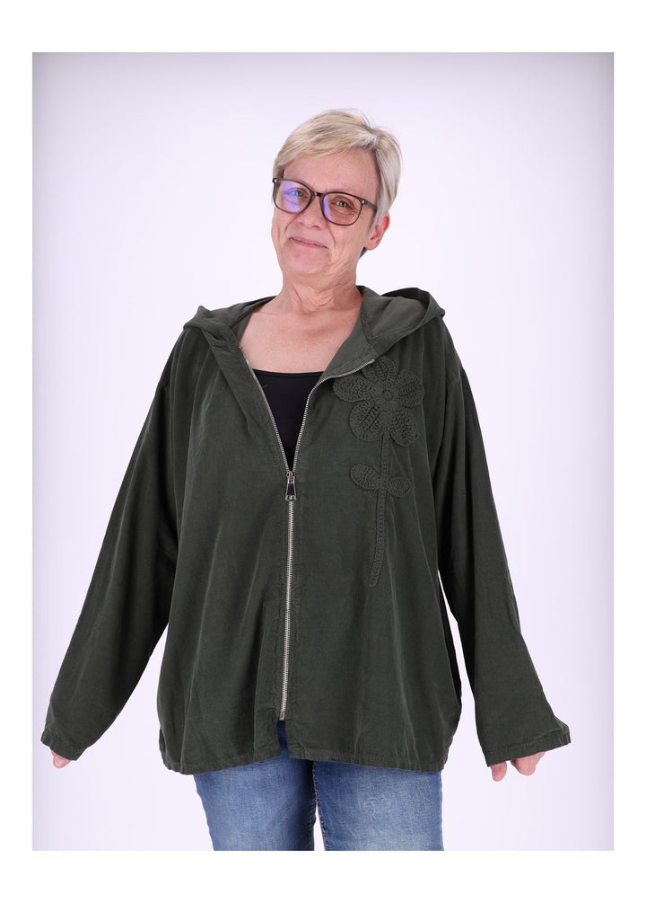 Sweatjacke Damen Kapuze Babycord