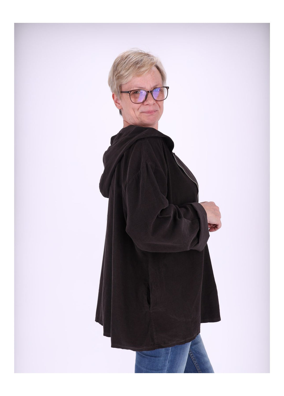 Sweatjacke Damen Kapuze Babycord