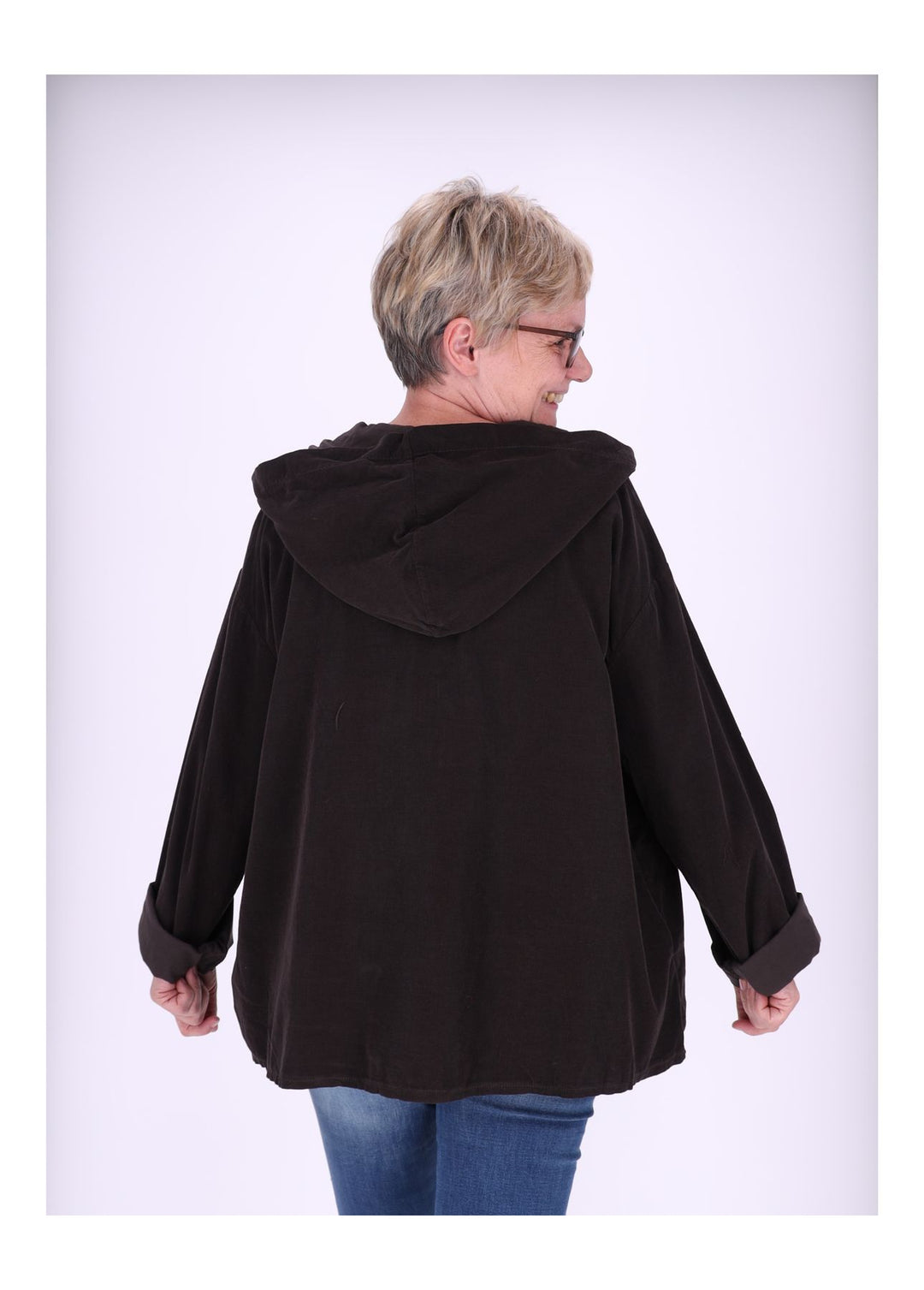 Sweatjacke Damen Kapuze Babycord